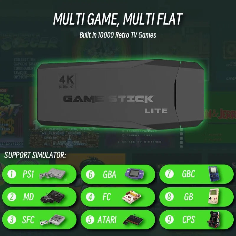 Retro 4K Wireless Game Console with 10,000 Games FT11