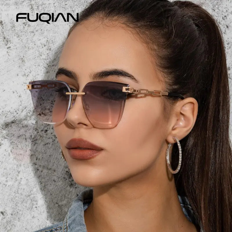 UV400 Cat Eye Sunglasses Frameless SH13