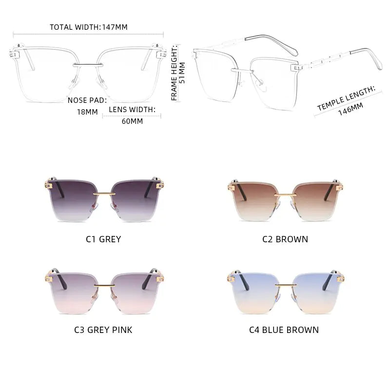 UV400 Cat Eye Sunglasses Frameless SH13