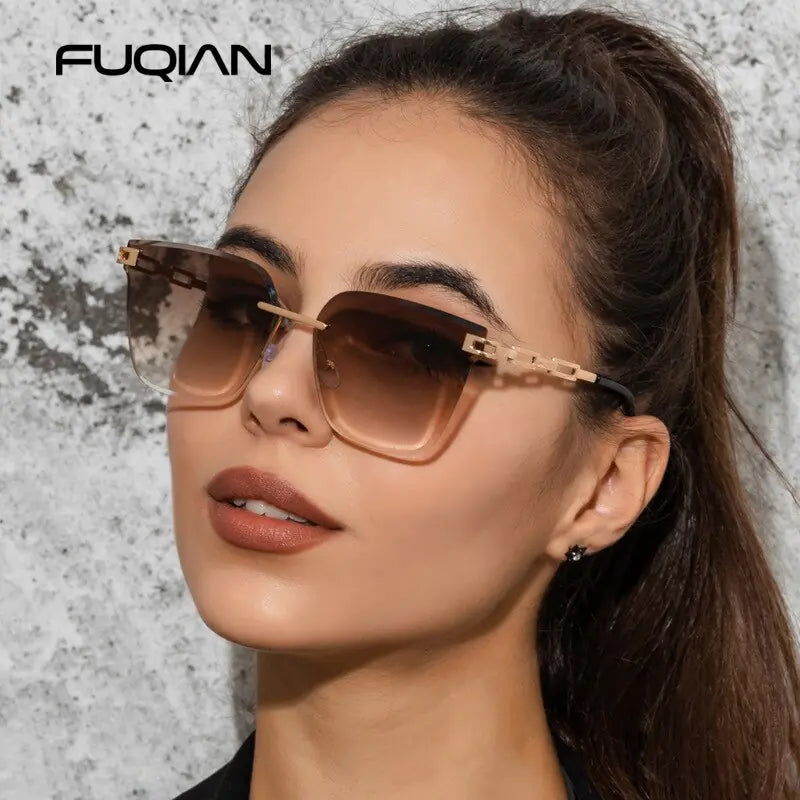 UV400 Cat Eye Sunglasses Frameless SH13