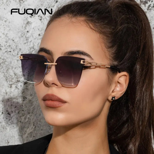 UV400 Cat Eye Sunglasses Frameless SH13