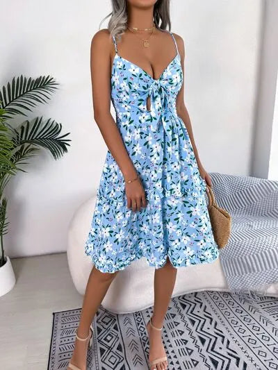 Printed Plunge Sleeve Cami Dress SS8