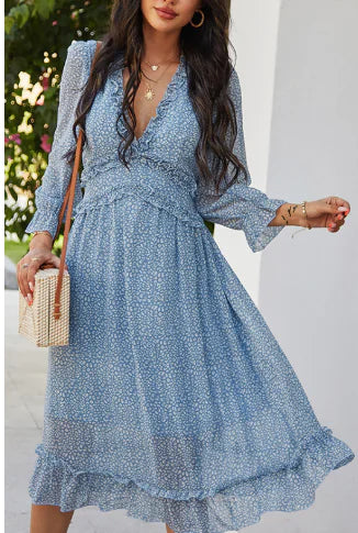 Fashion Long Sleeve Midi Dress SS6