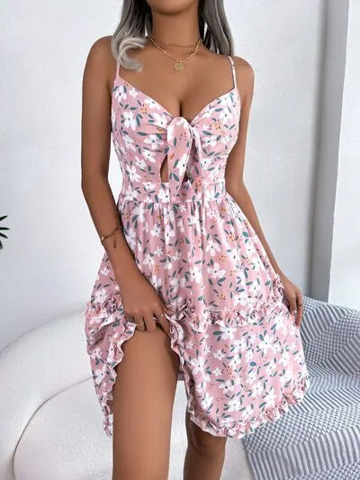 Printed Plunge Sleeve Cami Dress SS8