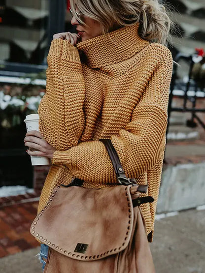 Warm Knitted Turtleneck Sweater Women WC2