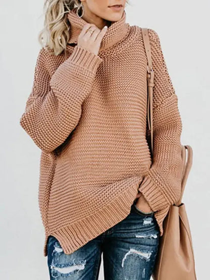 Warm Knitted Turtleneck Sweater Women WC2