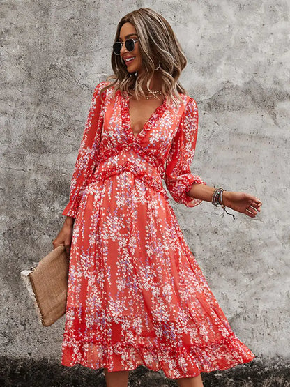 Fashion Long Sleeve Midi Dress SS6