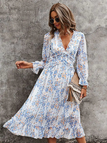 Fashion Long Sleeve Midi Dress SS6