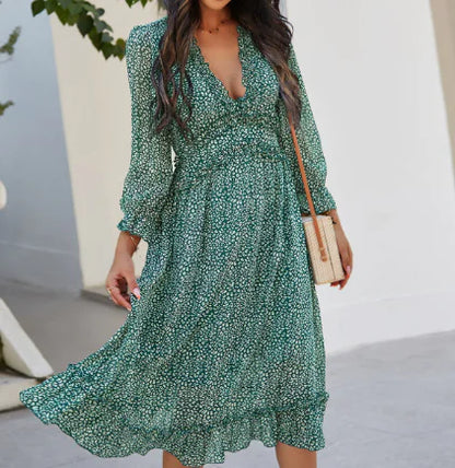 Fashion Long Sleeve Midi Dress SS6