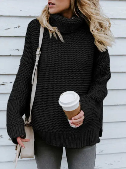 Warm Knitted Turtleneck Sweater Women WC2