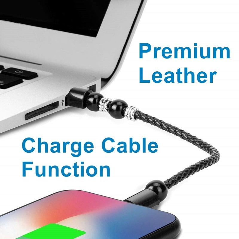 Leather Portable USB Type C and Micro Bracelet Phone Charger FT5